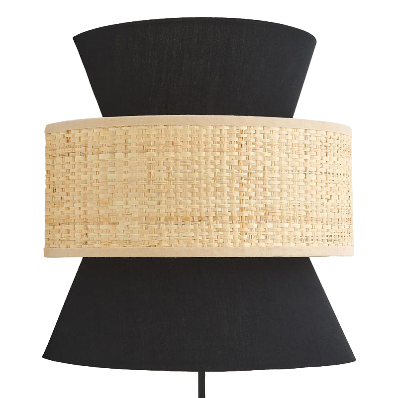 Бра с плетеным декором Bonnie Wicker Black Wall Lamp Черный Бежевый Бра с плетеным декором Bonnie Wicker Black Wall Lamp Черный Бежевый в Воронеже | Loft Concept