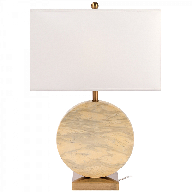 Настольная лампа Lua Grande Table Lamp beige marble Белый Бежево-серый Латунь в Воронеже | Loft Concept 