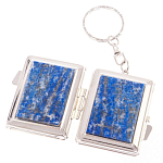 Зеркало брелок складное двухстороннее из натурального камня Лазурит Stone Mirrors варинант исполнения - 2 | Loft Concept в Воронеже