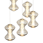 Люстра светодиодная с стеклянными волнообразными плафонами Amphora of Light варинант исполнения - 4 | Loft Concept в Воронеже