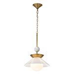 Подвесной светильник латунного цвета с конусовидным белым плафоном Quintiesse варинант исполнения - 3 | Loft Concept в Воронеже