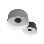 Потолочный светильник с 2-мя цилиндрическими абажурами серого и черного цвета Urban Dome варинант исполнения - 5 | Loft Concept в Воронеже