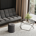 Пуф Three Gray в ткани букле серого цвета варинант исполнения - 4 | Loft Concept в Воронеже