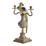 Подсвечникв образе попугая из фарфора с бронзовыми элементами Eden Garden варинант исполнения - 4 | Loft Concept в Воронеже