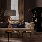 Настольная лампа на ажурном чугунном основании с серым абажуром Openwork Lamp варинант исполнения - 5 | Loft Concept в Воронеже