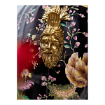 Ваза из фарфора черная с цветочной росписью и бронзовыми элементами Spring Garden варинант исполнения - 6 | Loft Concept в Воронеже