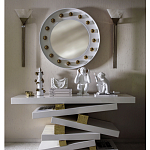 Зеркало белое с круглыми золотыми декоративными элементами Prince of the Church варинант исполнения - 2 | Loft Concept в Воронеже