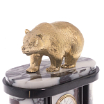 Часы настольные бронзовые с декором в виде медведя Bear Stone Clock варинант исполнения - 2 | Loft Concept в Воронеже