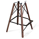 Барный стул со спинкой и подлокотниками на 4-х деревянных ножках Douglas Rhombus Синий Велюр варинант исполнения - 4 | Loft Concept в Воронеже