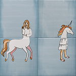 Плитка с узором Девочка единорог варинант исполнения - 2 | Loft Concept в Воронеже