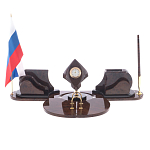 Настольный письменный набор из природного камня обсидиана коричневого Team leader варинант исполнения - 1 | Loft Concept в Воронеже