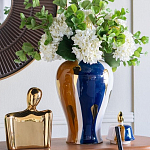 Ваза с крышкой и мазками синего и золого цвета на белом фоне Chinoiserie Ceramics варинант исполнения - 4 | Loft Concept в Воронеже