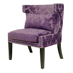 Полукресло с мягкой обивкой из жаккарда на 4-х ножках из массива березы Baroque Armchair violet варинант исполнения - 3 | Loft Concept в Воронеже