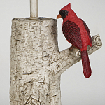 Настольная лампа с тканевым абажуром и основанием в виде птицы на дереве Simurq варинант исполнения - 4 | Loft Concept в Воронеже