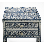 Тумбочка прикроватная White Pearl BEDSIDE CABINET 2 blue DRAWER варинант исполнения - 2 | Loft Concept в Воронеже