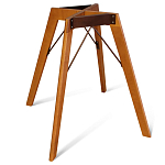 Стол обеденный с коричневой прямоугольной столешницей из керамики на четырех деревянных ножках Brown Ceramics варинант исполнения - 3 | Loft Concept в Воронеже