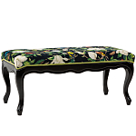 Банкетка из натурального бука черная с изображением птиц и цветов Blooming Birds варинант исполнения - 1 | Loft Concept в Воронеже