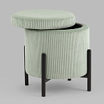 Светло-зеленый пуф на черных ножках SANJAY варинант исполнения - 2 | Loft Concept в Воронеже