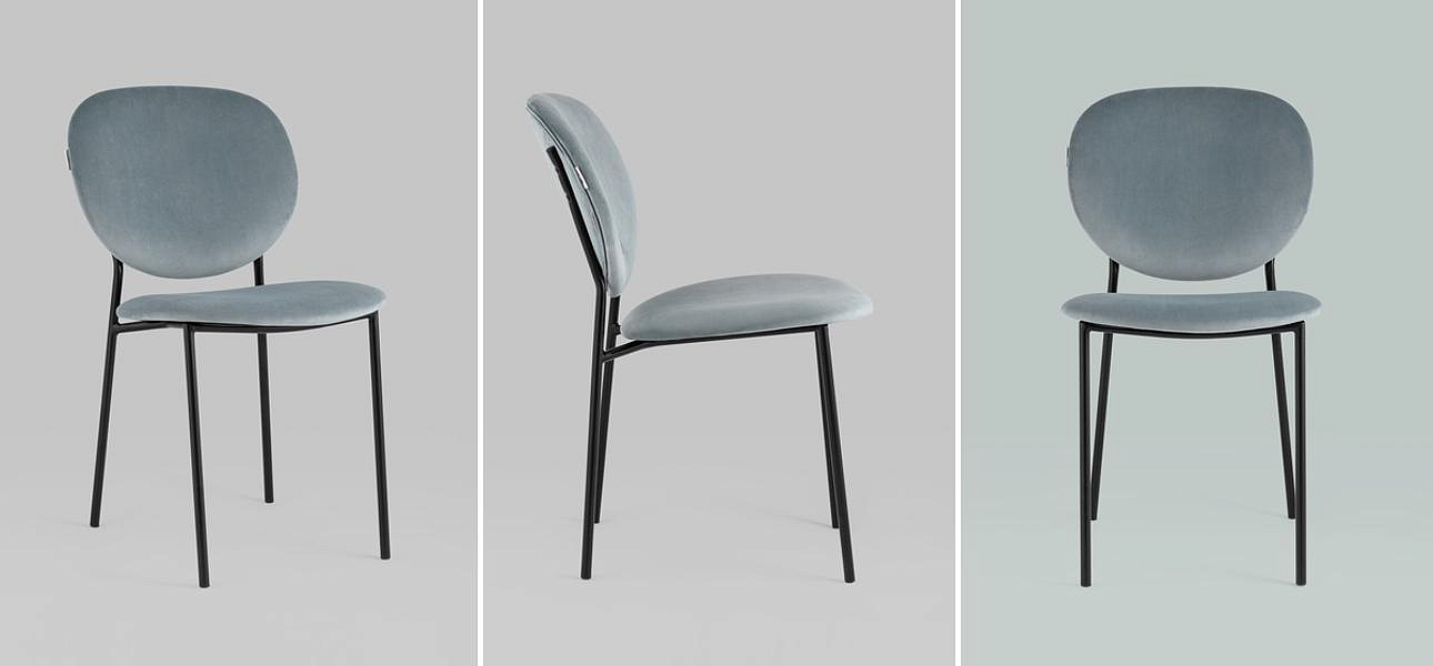 Стул Stanley Chair Пыльно-Голубой Велюр Стул Stanley Chair Пыльно-Голубой Велюр - Loft-Concept в Воронеже