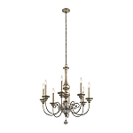 Люстра серебряного цвета с состаренным эффектом и декоративным подвесным шаром Kichler варинант исполнения - 2 | Loft Concept в Воронеже