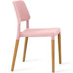 Пластиковый стул на ножках из массива бука Ferret Pink варинант исполнения - 3 | Loft Concept в Воронеже