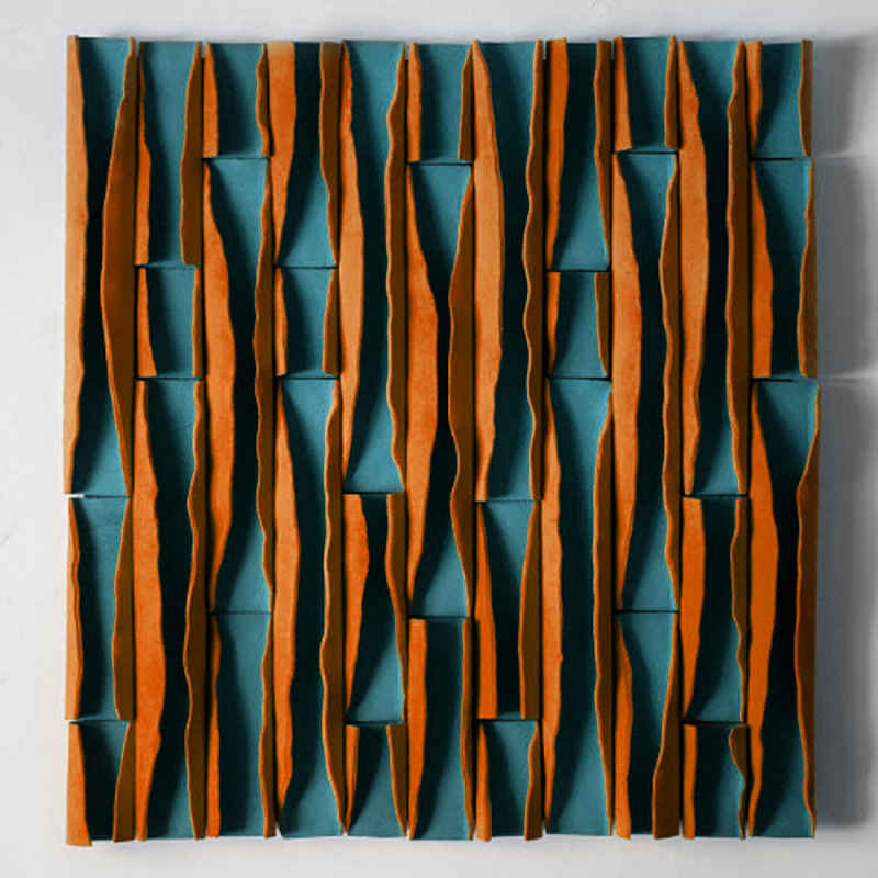 Объемное фактурное панно Metropolis Terracotta Бирюзовый Терракотовый в Воронеже | Loft Concept 