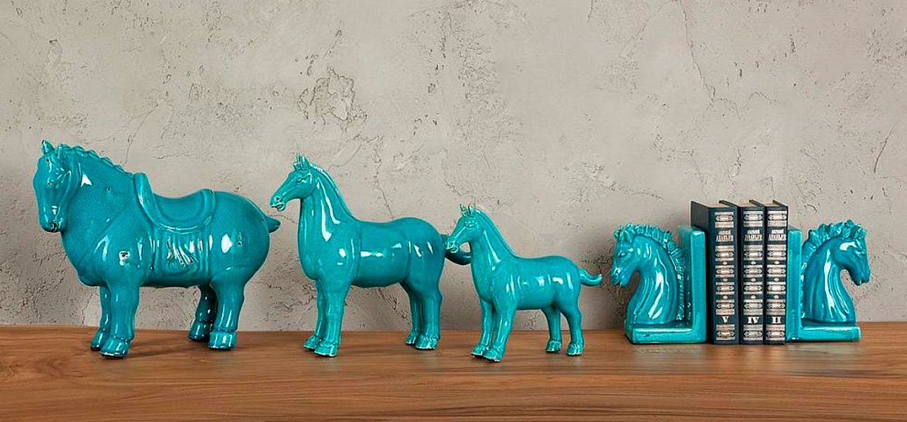 Фигурка керамика синяя лошадь большая Blue Horse Фигурка керамика синяя лошадь большая Blue Horse - Loft-Concept в Воронеже