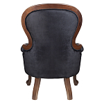 Кресло с мягкой обивкой из черного велюра на 4-х деревянных ножках Evelyn Classical Armchair варинант исполнения - 3 | Loft Concept в Воронеже