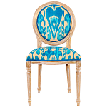 Стул из натурального бука с бирюзово-желтым узором Ikat Pattern бирюзовый варинант исполнения - 1 | Loft Concept в Воронеже