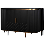 Комод черный округлой формы с рельефным фасадом Black Cut варинант исполнения - 1 | Loft Concept в Воронеже