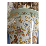 Ваза высокая из фарфора на бронзовом основании Turquoise Blooming Garden варинант исполнения - 8 | Loft Concept в Воронеже