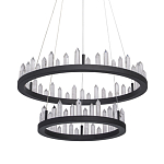 Люстра с двумя кольцами черного цвета с хрустальными элементами QUARTZ CRYSTAL варинант исполнения - 1 | Loft Concept в Воронеже