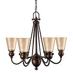 Люстра бронзового цвета с конусными плафонами из бежевого стекла Hinkley варинант исполнения - 1 | Loft Concept в Воронеже