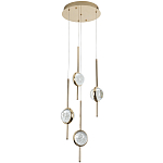 Люстра с 4-мя плафонами из хрустального шара Crystal Bubbles Gold Hanging Lamp варинант исполнения - 1 | Loft Concept в Воронеже