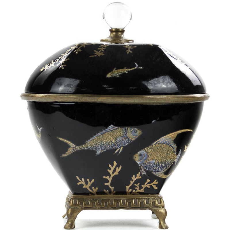 Шкатулка Box Gold Algae Fish Черный Бронза Золотой Шкатулка Box Gold Algae Fish Черный Бронза Золотой в Воронеже | Loft Concept
