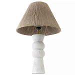 Настольная лампа с плетеным абажуром и белым мраморным основанием Simplicity and Nobility варинант исполнения - 2 | Loft Concept в Воронеже