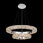 Люстра из 2-х колец с мозаичным хрустальным оформлением Sparks of Crystal варинант исполнения - 3 | Loft Concept в Воронеже