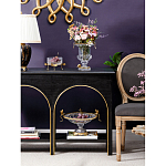 Ваза из прозрачного стекла на бронзовой подставке с ободком и ручками в виде стрекоз Eden Garden варинант исполнения - 7 | Loft Concept в Воронеже