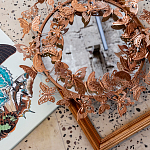 Зеркало круглое в металлической раме украшенной фигурами бабочек Butterflies варинант исполнения - 4 | Loft Concept в Воронеже