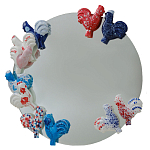 Зеркало круглое с декором в виде петушков Cockerel варинант исполнения - 1 | Loft Concept в Воронеже