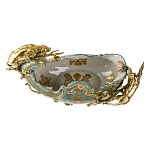 Чаша голубого цвета с оранментом и и бронзовыми фигурами леопардов Eden Garden варинант исполнения - 4 | Loft Concept в Воронеже