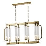 Люстра прямоугольная с 8-ю стеклянными плафонами цилиндрической формы Jeanette варинант исполнения - 2 | Loft Concept в Воронеже