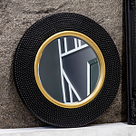 Зеркало в черной фактурной раме с золотым кантом Summon the Light варинант исполнения - 6 | Loft Concept в Воронеже