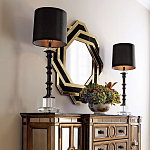 Зеркало восьмиугольное в черно-золотистой раме Pairing варинант исполнения - 3 | Loft Concept в Воронеже