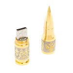 Флешка на 32 гб в виде патрона с гравировкой Герба РФ в подарочной коробке Metal Flash Drive варинант исполнения - 3 | Loft Concept в Воронеже