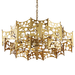 Люстра фигурная золотого цвета Corrugated Panels варинант исполнения - 1 | Loft Concept в Воронеже