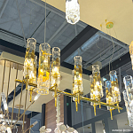 Люстра подвесная прямоугольная с 10-ю цилиндрическими плафонами LIAISON варинант исполнения - 3 | Loft Concept в Воронеже