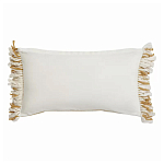 Чехол на подушку горчичного цвета с бахромой и объемным узором Ethnic mix варинант исполнения - 4 | Loft Concept в Воронеже