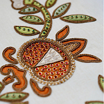 Обои с вышивкой ручной работы Fyodor Original colourway on linen варинант исполнения - 2 | Loft Concept в Воронеже