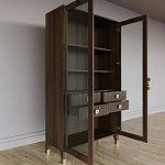 Дизайнерский шкаф витрина Elsa Dreams Walnut с 4-мя ящиками варинант исполнения - 7 | Loft Concept в Воронеже